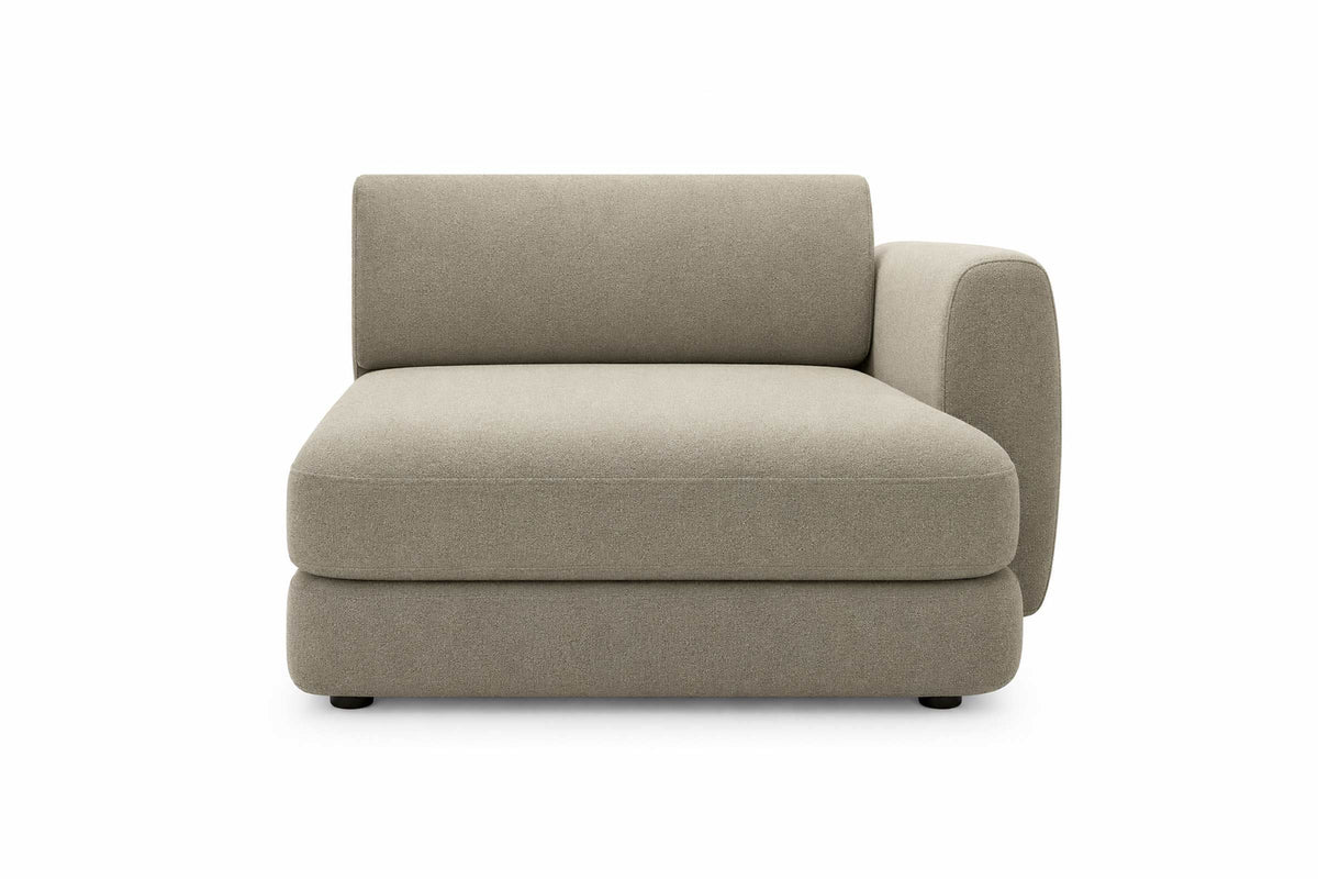 TRIBECA Designer Modular Sofa Einzelelement mit Armlehne rechts und weichem Rückenpolster