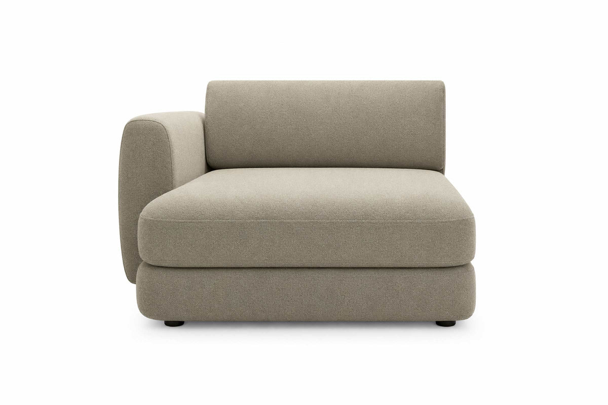 TRIBECA Designer Modular Sofa Einzelelement mit Armlehne links und breiter Sitzfläche