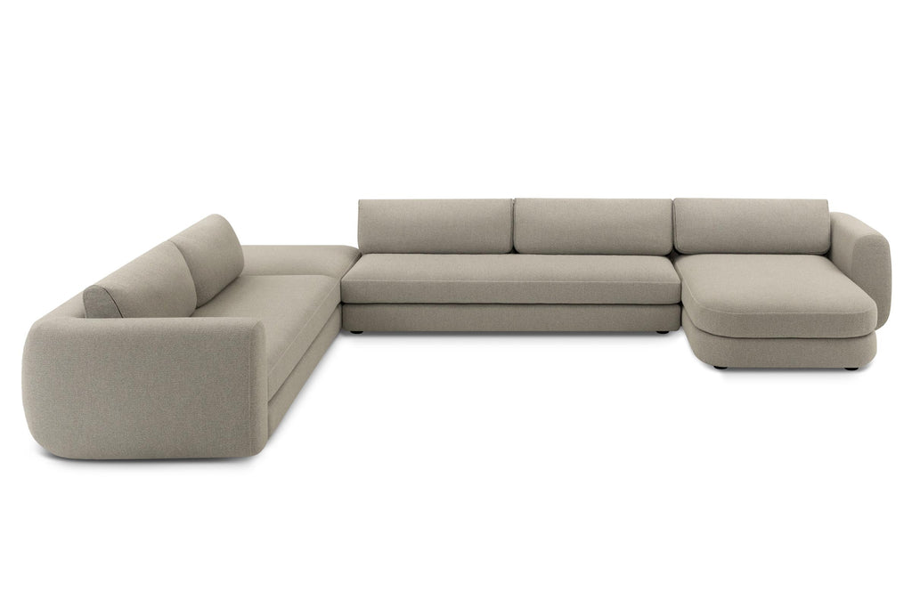 Designer Sofa von Volumen als U-förmige Sitzlandschaft mit Chaiselongue rechts