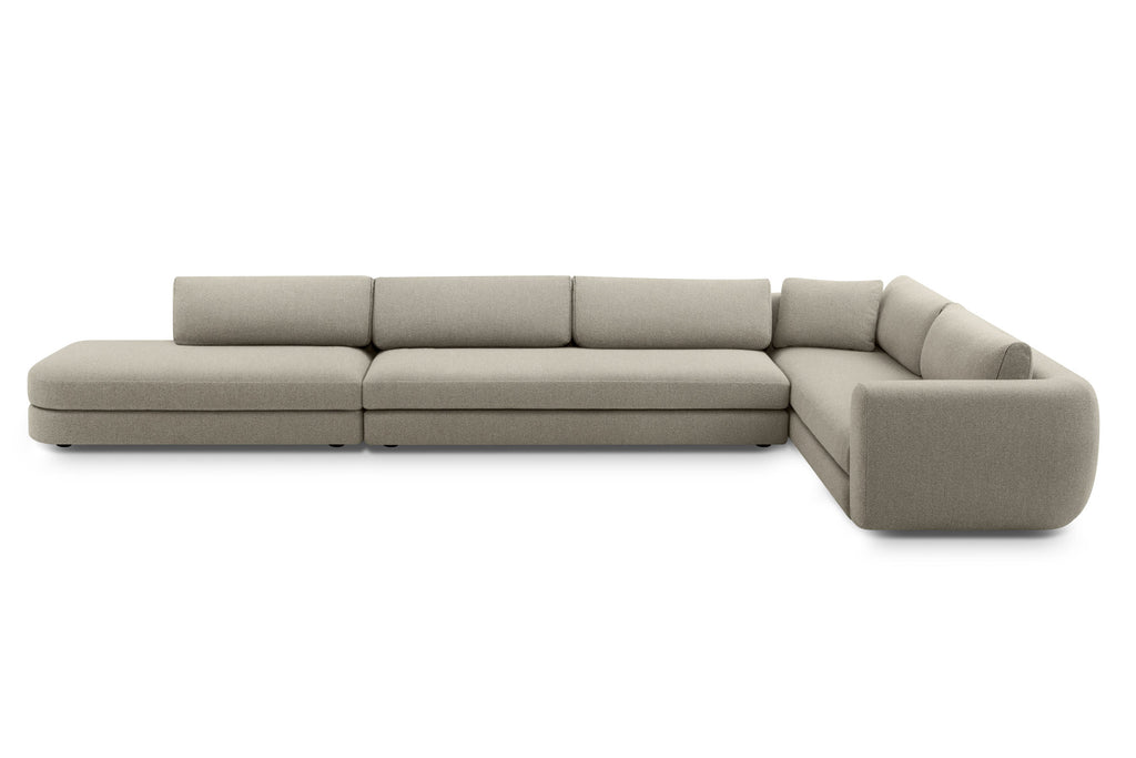TRIBECA Designer Modular Sofa von Volumen als graues Ecksofa mit offenem Sitzelement links