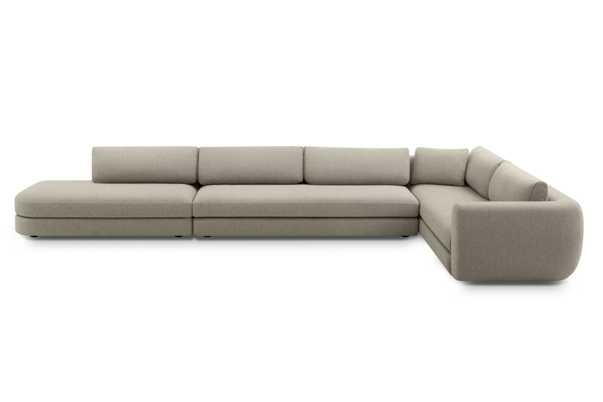 TRIBECA Designer Modular Sofa von Volumen als graues Ecksofa mit offenem Sitzelement links