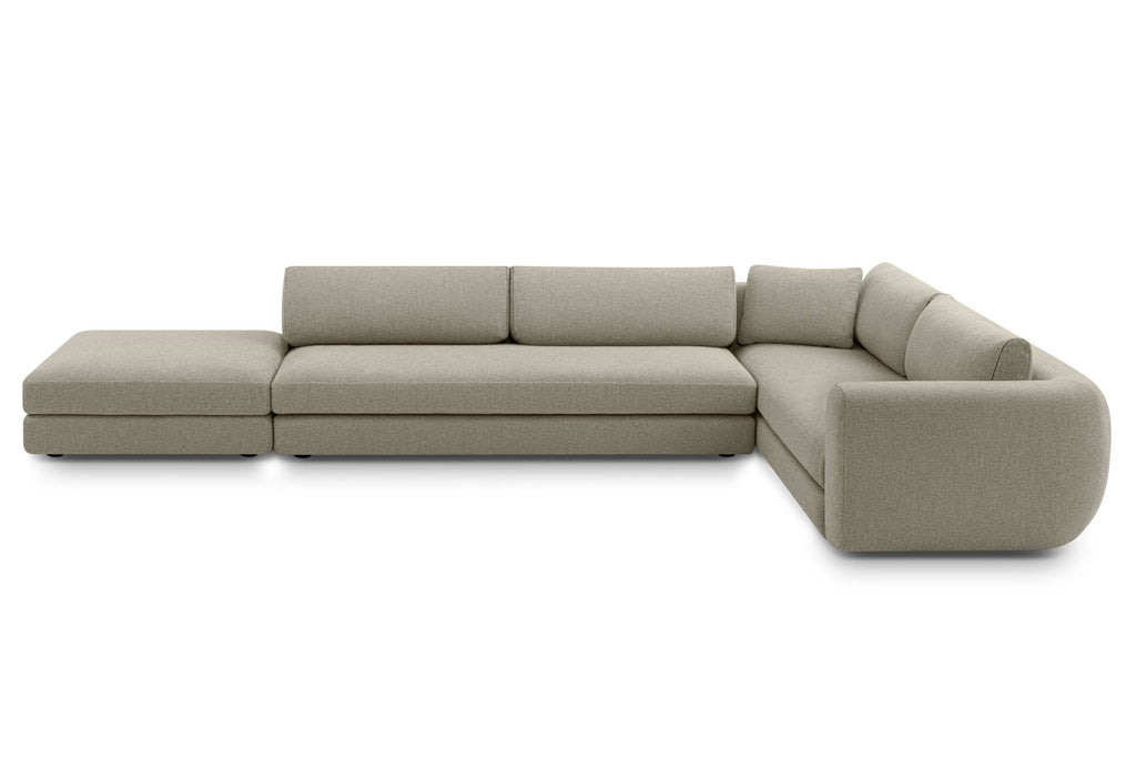 TRIBECA Designer Modular Sofa in Grau mit rechter Eckanordnung und breiten Rückenpolstern