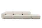 TRIBECA Designer Modular Sofa in Cremeweiß als gerades Sofa mit offenem Sitzelement rechts