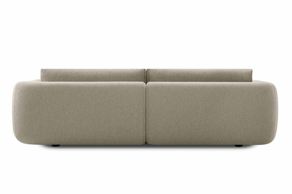 Sofa von Volumen in Rückansicht mit zwei gepolsterten Rückenmodulen