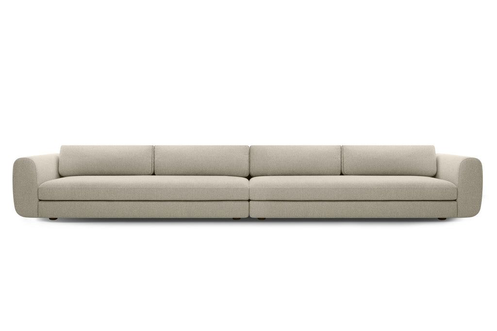 TRIBECA Designer Modular Sofa als großzügiger Viersitzer in Beige mit vier Rückenpolstern