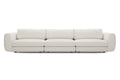 Designer Modular Sofa als Dreisitzer in Cremeweiß mit breiten Sitzkissen und weichen Rückenpolstern
