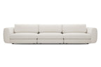 Designer Modular Sofa als Dreisitzer in Cremeweiß mit breiten Sitzkissen und weichen Rückenpolstern