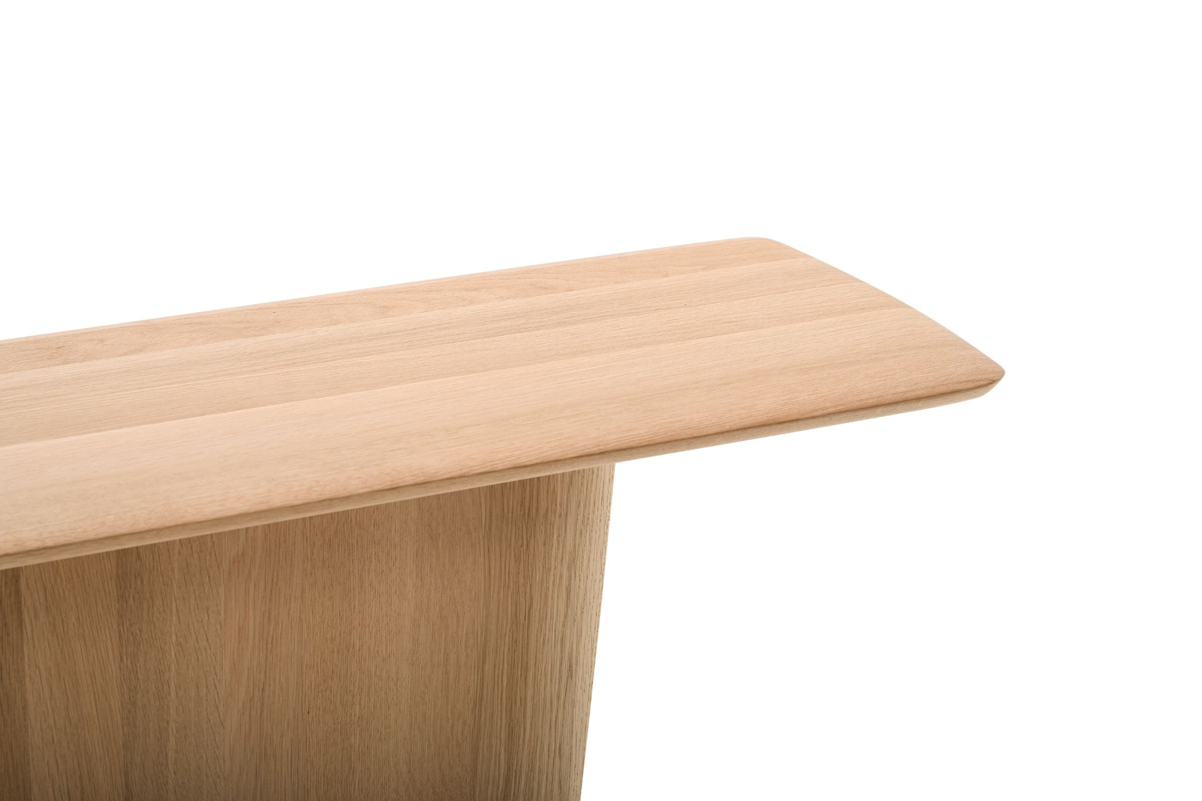 WING Konsole von Woak, Ansicht der abgerundeten Tischkante