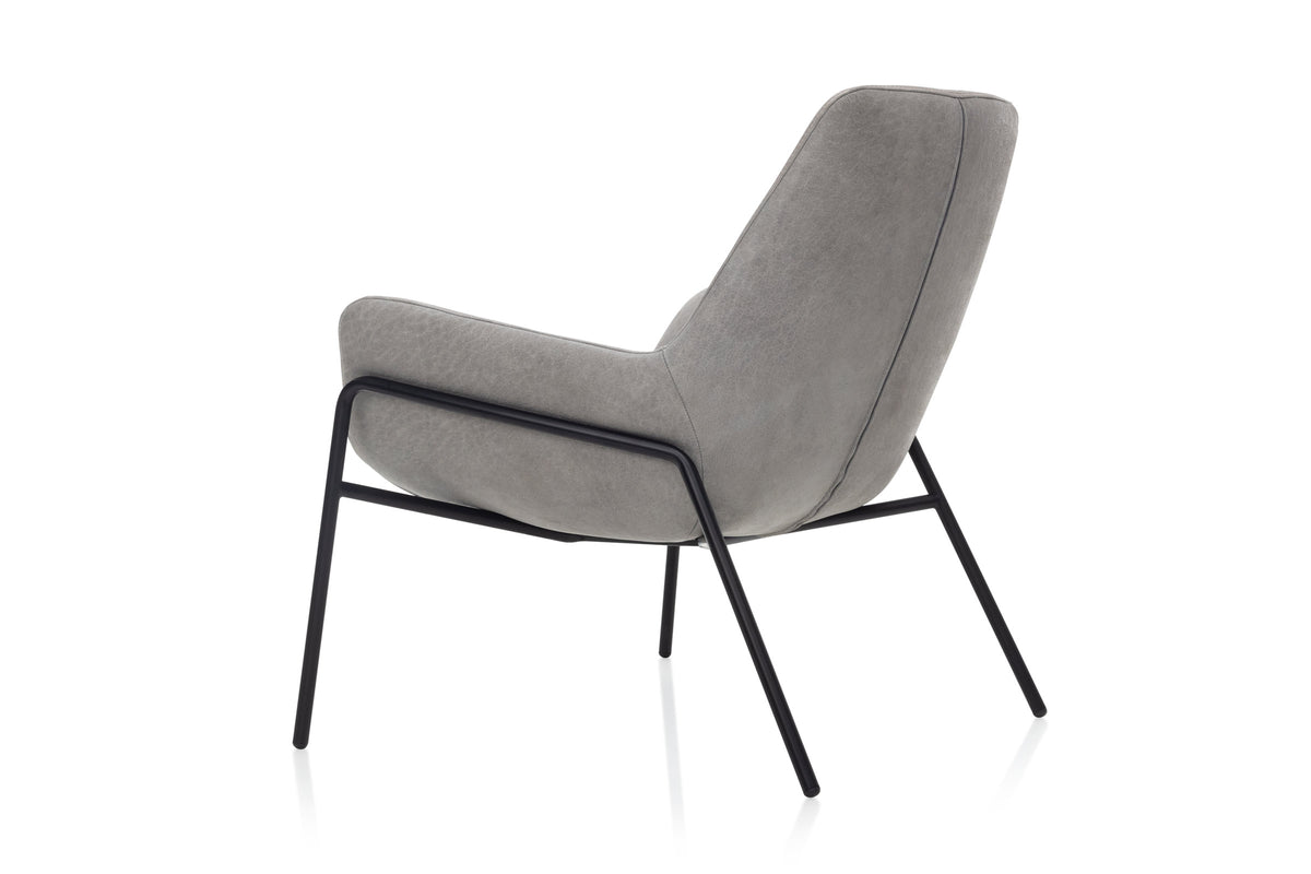YUNA Designer Sessel mit Metallgestell – Rückansicht
