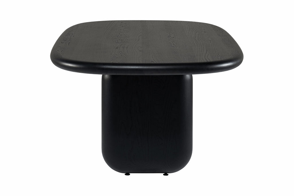 CAIRN Designer Esstisch in schwarz, Nahaufnahme des Tisches von der Seite