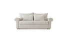FAIRY Designer Schlafsofa mit hellen Holzfüßen und klassischem Design – Frontalansicht