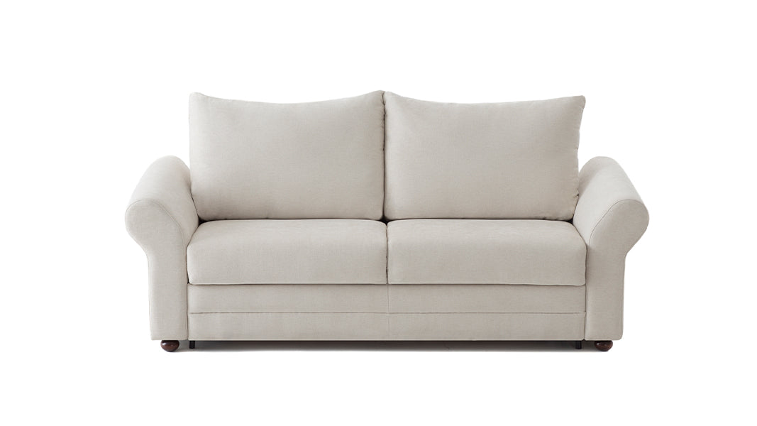 FAIRY Designer Schlafsofa mit schmaleren Armlehnen – Landhausstil modern interpretiert