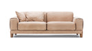 FJORD Designer 3-Sitzer-Sofa von EXTRAFORM in hellbraunem Leder – Frontansicht
