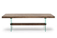 TYKO Esstisch auf Glasfüssen mit Holzbalken - SOLIDMADE | Design Furniture